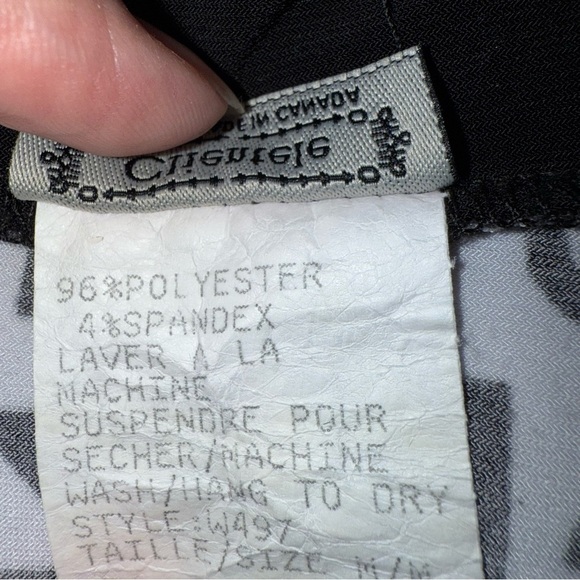 Clientele Graffiti Top Black and White Tie Back 1/4 Front Zipper Wearable Art - Picture 7 of 7